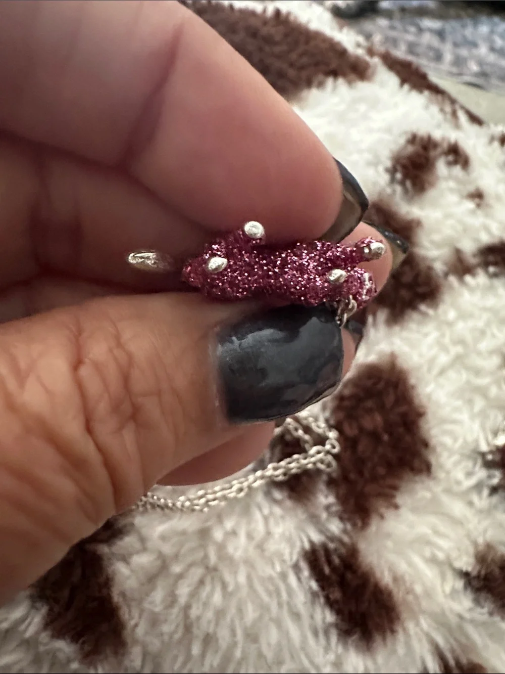 Sparkle Unicorn Necklace & Earrings Set - Pink Glitter